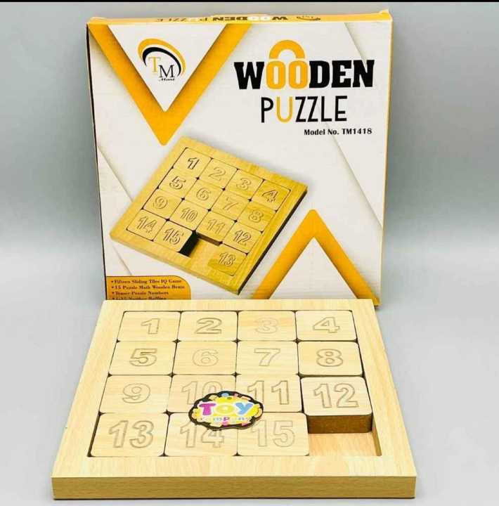 Wooden Number Puzzle Game (1-15)