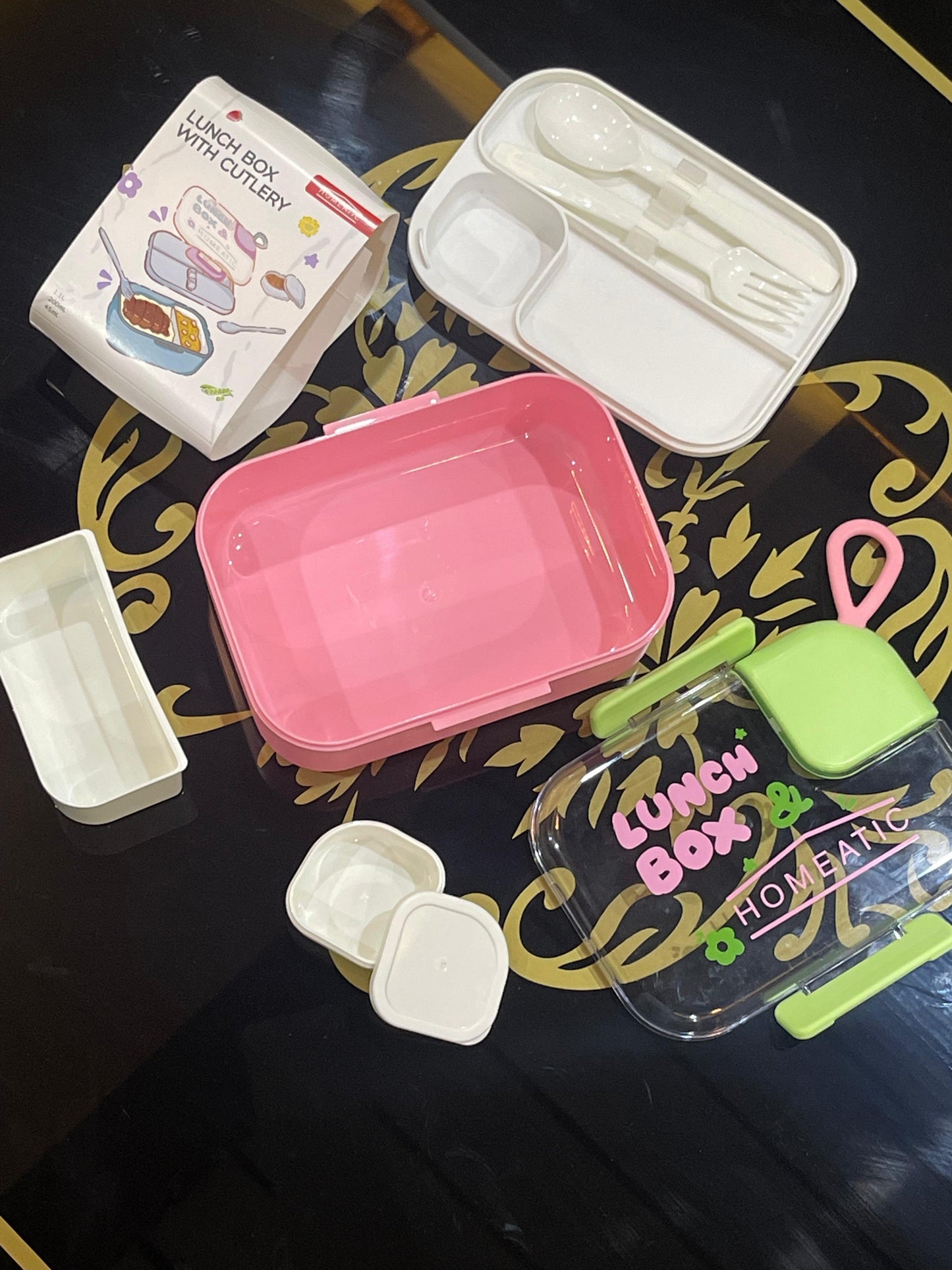 Lunch Box 2 Compartment With Spoons ( 25% OFF )