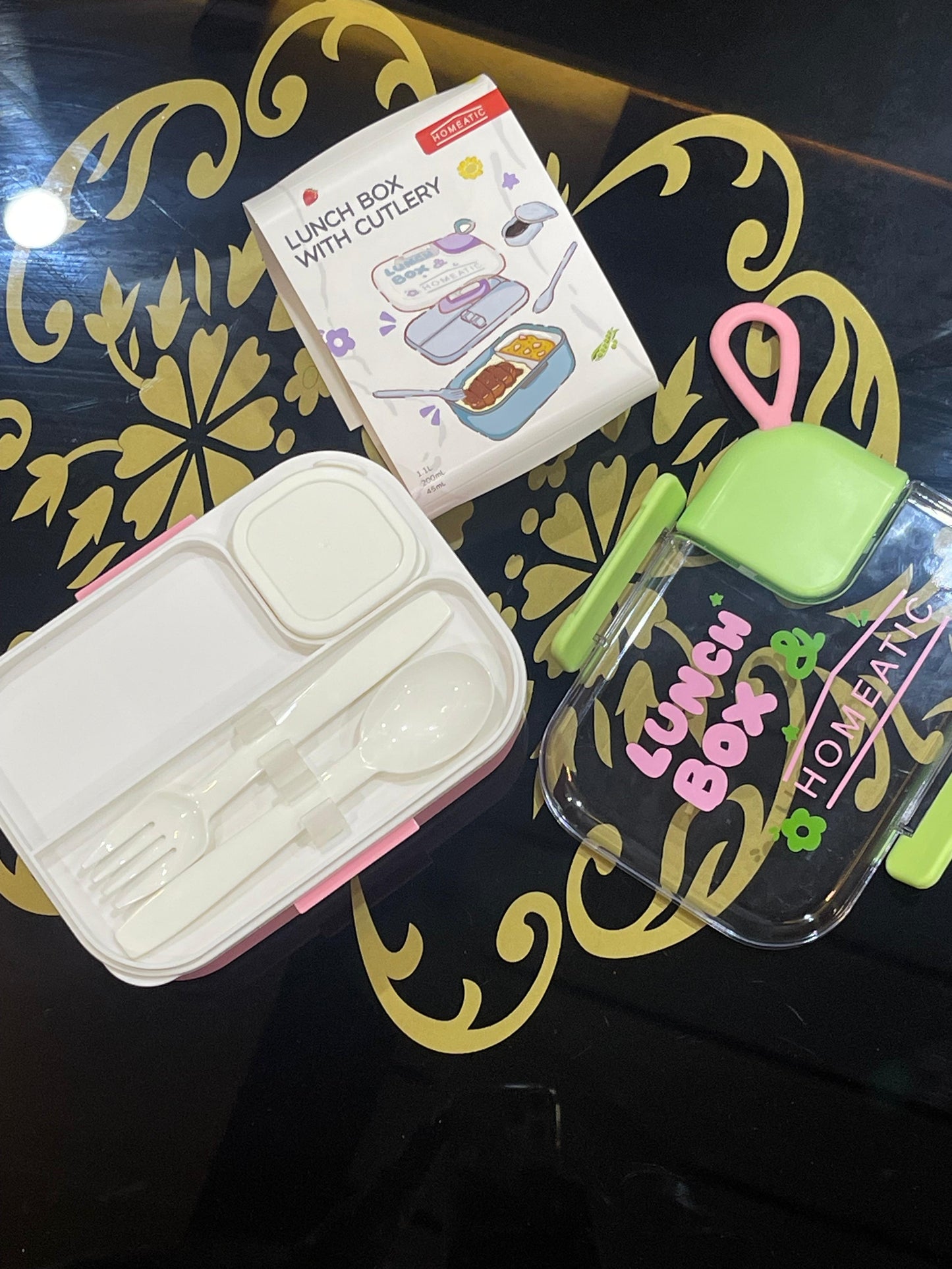 Lunch Box 2 Compartment With Spoons ( 25% OFF )