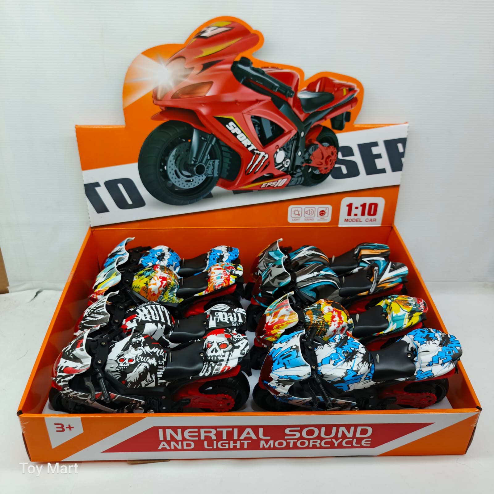 1:10 Scale Inertial Sound and Light Motorcycles
