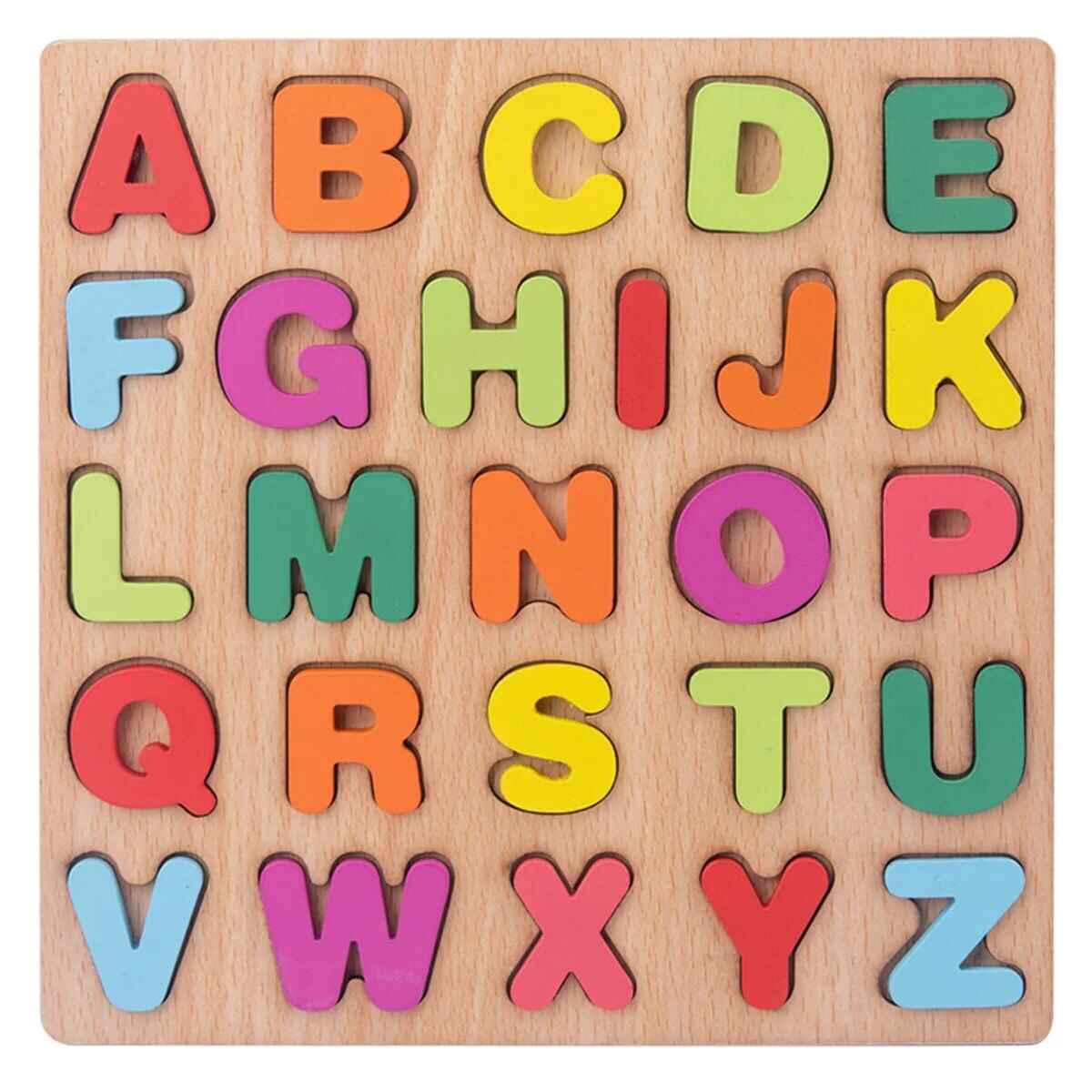 Wooden Alphabet Puzzle Board for Toddlers