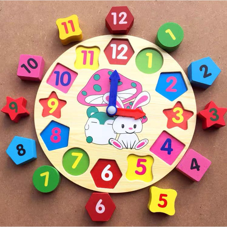 Wooden Digital Geometry Clock Puzzle