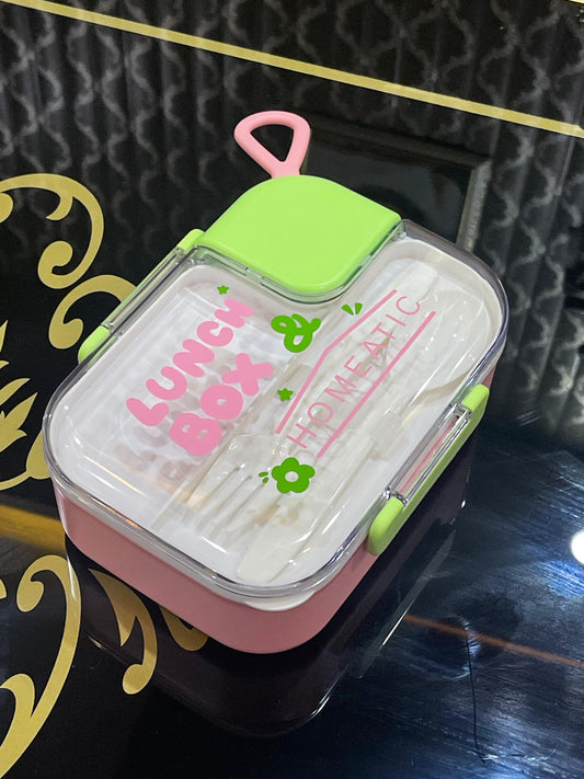 Lunch Box 2 Compartment With Spoons ( 25% OFF )
