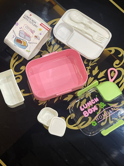Lunch Box 2 Compartment With Spoons ( 25% OFF )