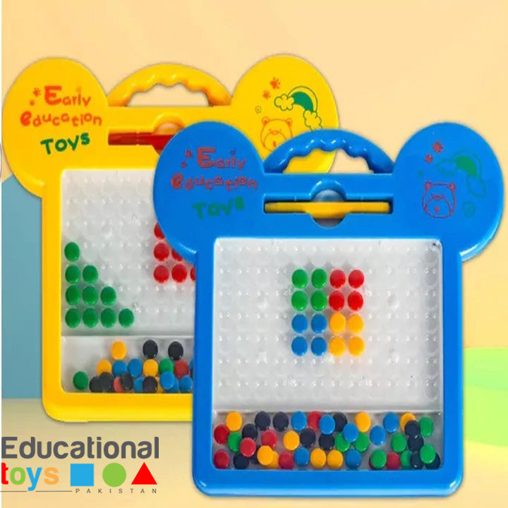 Magnetic Drawing Board with Colorful Beads and Cards