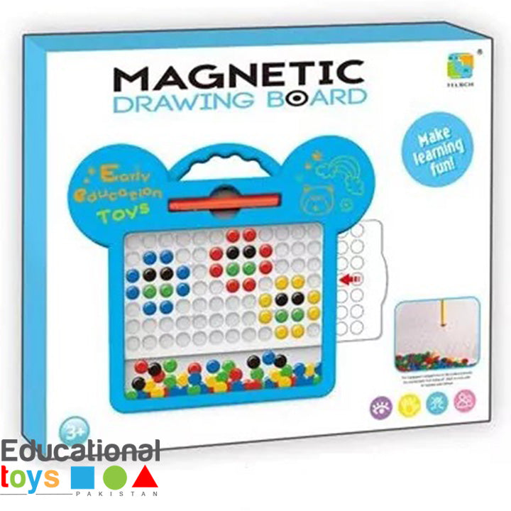 Magnetic Drawing Board with Colorful Beads and Cards