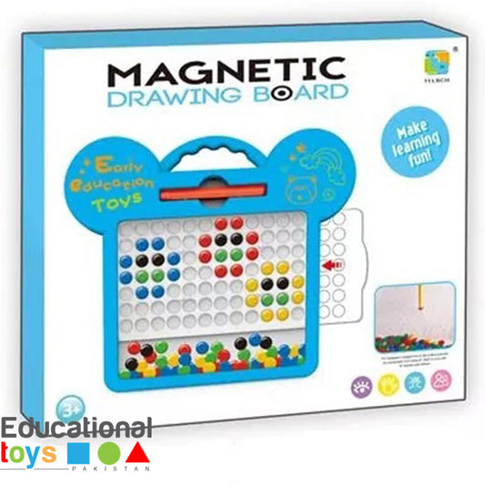 Magnetic Drawing Board with Colorful Beads and Cards