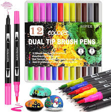 12-Colour Dual Tip Brush Pen Set